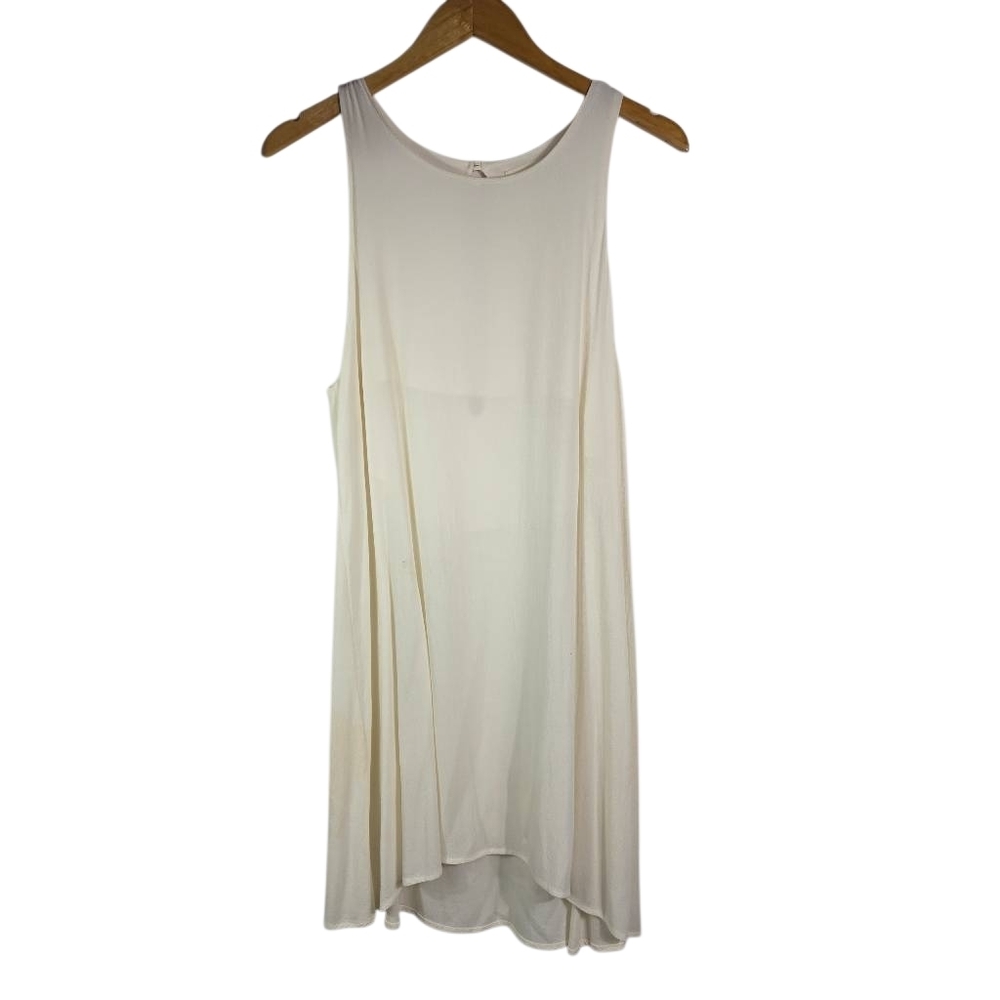 audrey Cream Sleeveless Midi Swing Dress Size Large